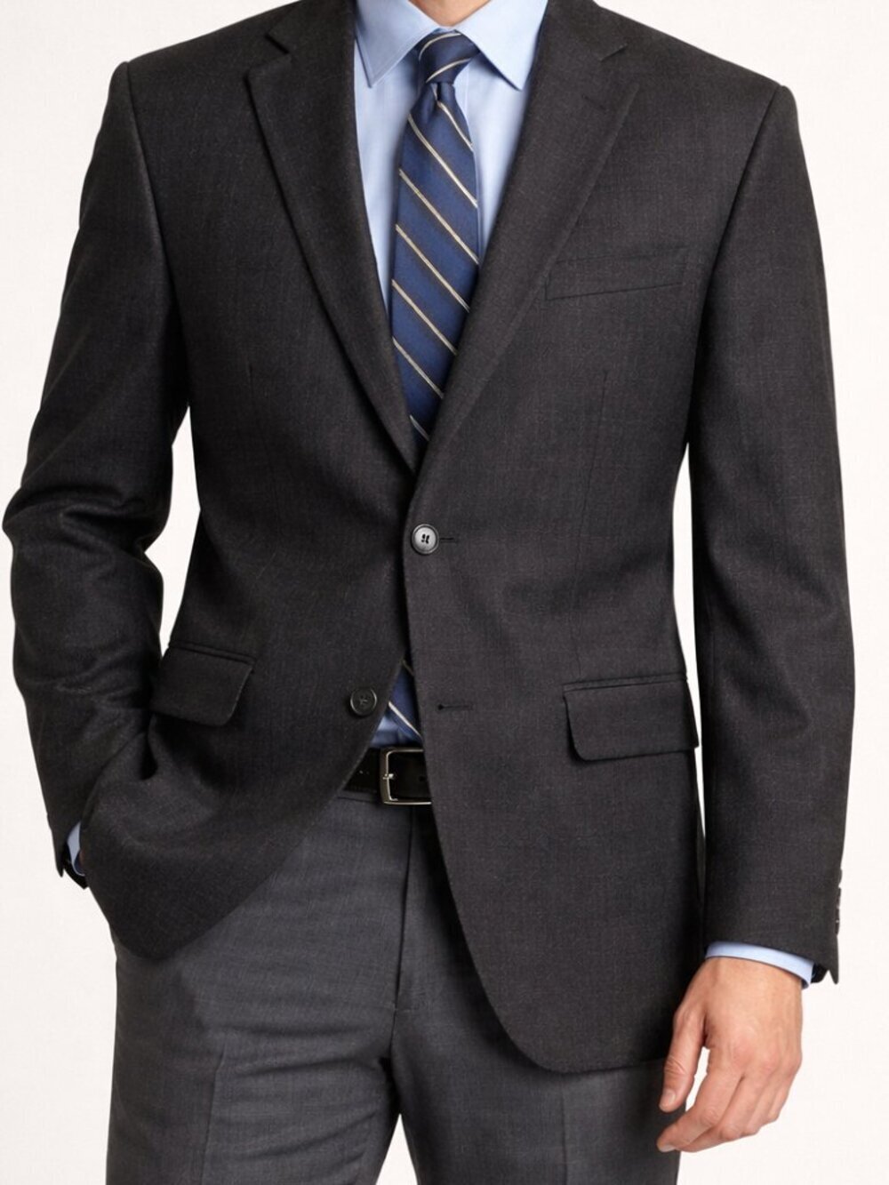 Stafford Gray 2-Button 42R Sport Coat